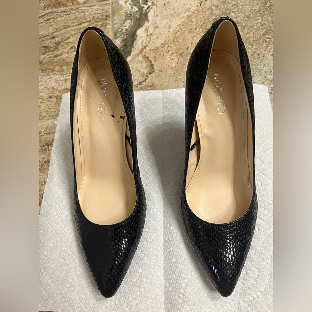 Womens Nine West Black Heels Pumps Shoes 7